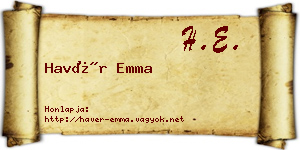 Havér Emma névjegykártya